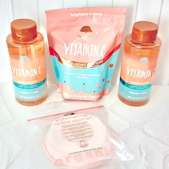 Tree hut 2 vitamin c foaming gel wash, vitamin c moisturizing bath soak &sponge - Picture 1 of 11